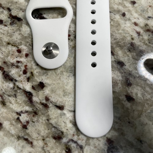 Genuine Apple Watch SE 6 5 4 3 2 1 Sport Band STRAP 40mm White M/L - Silver Pin - Picture 5 of 6
