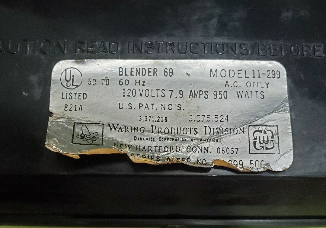 1970's Vintage Waring Futura Avocado Green Blender 69 11-299 | eBay