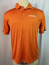 Whataburger Uniform Employee Embroidered Orange Polo Men's Size Medium - NICE!!