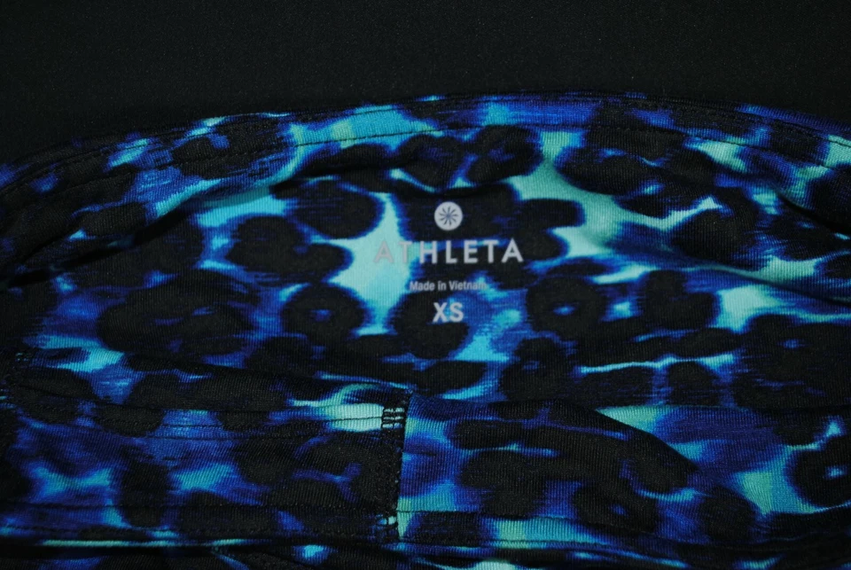 Leggings capri Athleta Chaturanga azul estampado de leopardo para mujer XS #138221 Foto 4 de 4