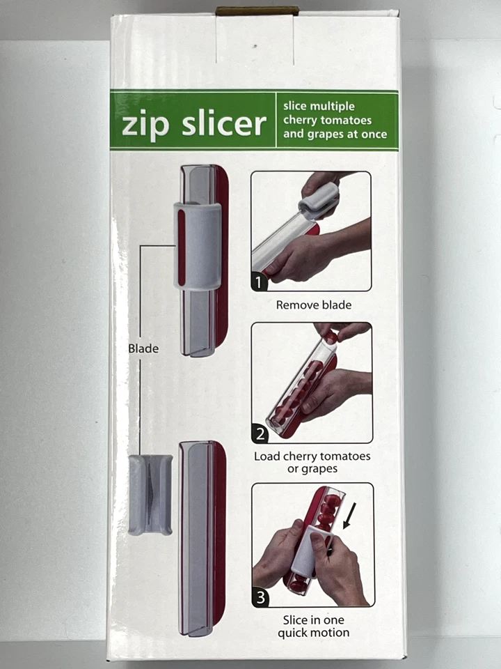 Zip Slicer Cherry Tomatoes & Grapes Slicer,  Red or Green, *FAST FREE SHIPPING * - Image 2 of 4