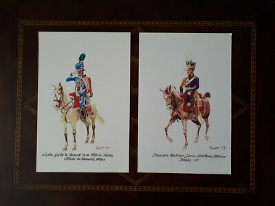 Plakat: Offizier Garde Artillerie und Husarenoffizier 1814 Neapel