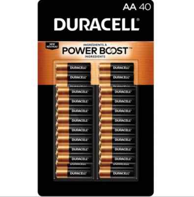 Duracell Power Boost AA Batteries 40 ct - Long-Lasting Alkaline Power Supply