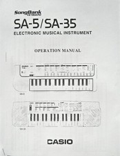 Casio SA-35 SA-5 Mini Electronic Keyboard Owner's Manual Booklet.