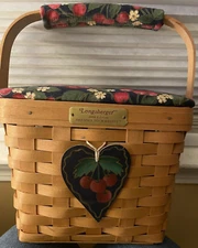 1998 Longaberger Dresden Tour Basket Complete with Accessories