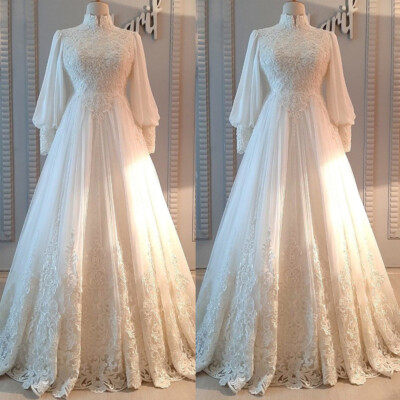 chinese dress ladies HEULORIA High neck long sleeve A line Wedding Dress Plus Size lace beading Bridal  Wedding Dress AL-HN-0815 (UAE/KSA, Numeric, 48, Plus, Regular, White) : Buy  Online at Best Price in KSA - main image 1