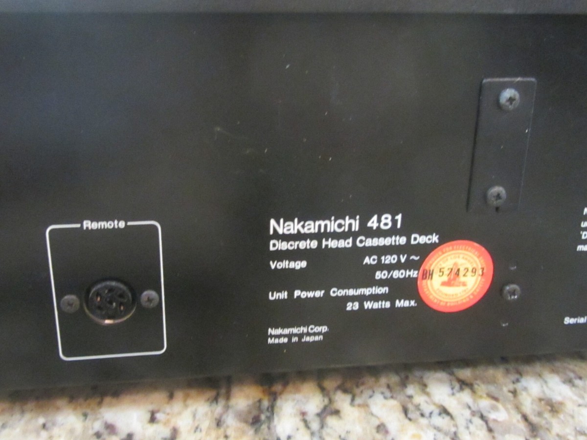 ラジオ・コンポ Nakamichi 481 Discrete Head Cassette Nakamichi 481 3 Head Cassette Deck! Mint & Cool! Need Repair