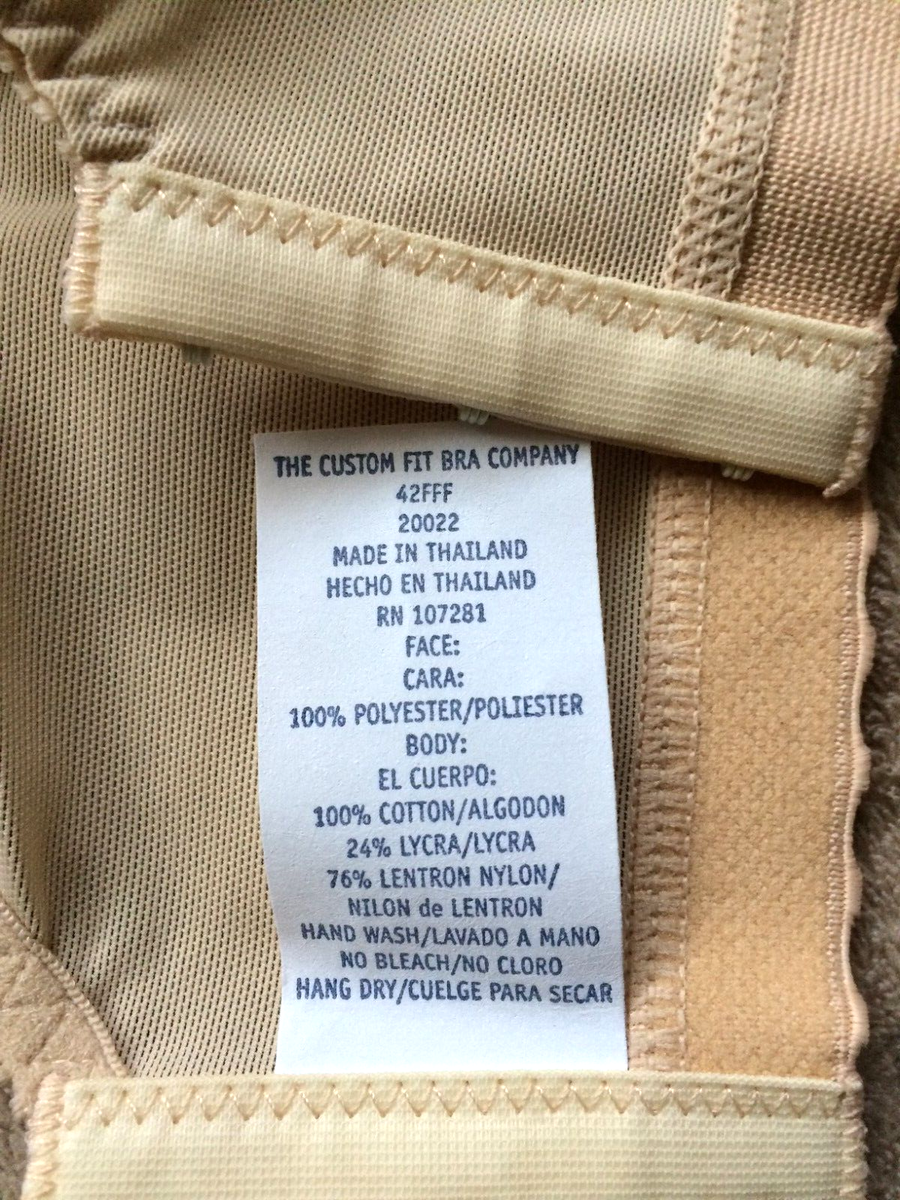 The Custom Fit Bra Company 42FFF Beige Confidant Soft Cup Bra