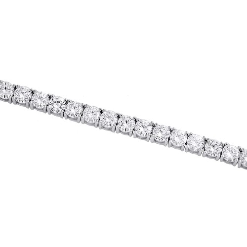 Sterling Silber Runde Moissanit 4 Zacken 5mm Tennis Halskette 18 " Kette 21.10 - Picture 4 of 7