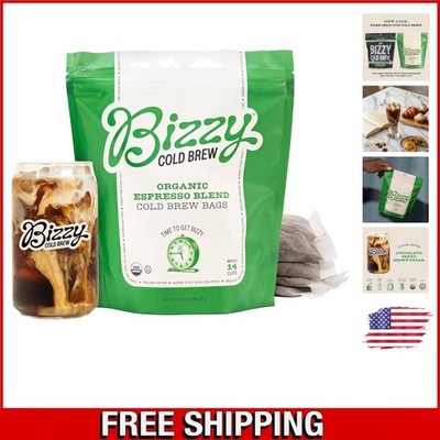 Organic Cold Brew Coffee - Espresso Blend, Coarse Ground, 100% Arabica Brew Bags