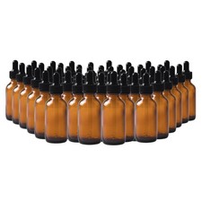 48 Pack 1oz Amber Glass Dropper Bottles, Eye Dropper Bottles with Glass Dropp...