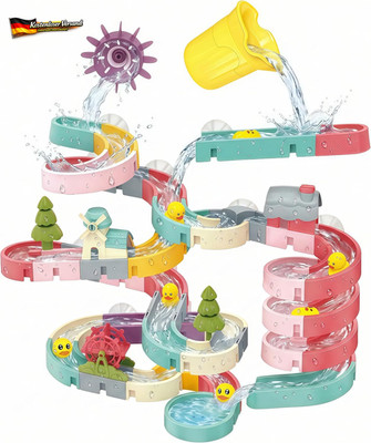 72-TLG. Wasserrutschen-Set Badewannenspielzeug, DIY BAU- & Wasserspiel Mit Saugn