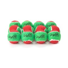 1.5" Mini Squeaker Christmas Dog Tennis Balls - Red/Green Pack of 12