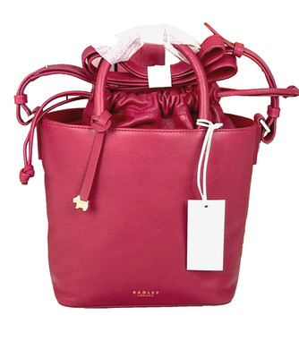 Radley Handtasche Umhängetasche oder Grab Small Knitters Close rosa Leder UVP 199