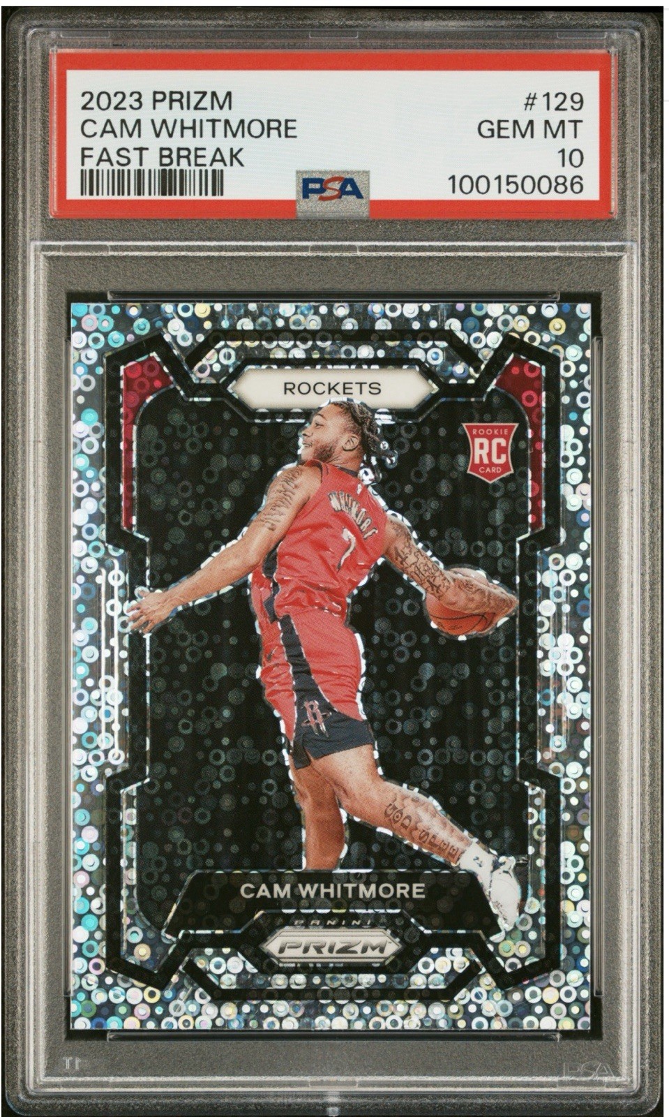 2023-24 Prizm Cam Whitmore Fast Break Rookie RC #129 🔥 PSA 10  Rare Pop 40