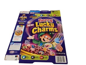  Berry Lucky Charms Cereal Box 11.2 oz 1st Year 2005