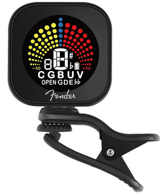 Fender Flash 2.0 wiederaufladbares Clip-On Chromatisches Stimmgerät für Gitarre, schwarz 0239961000