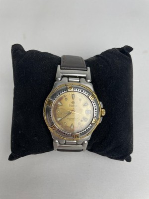 Rare Vintage Zodiac Professional 200M Swiss Diver Quartz Watch Two Tone Patina D