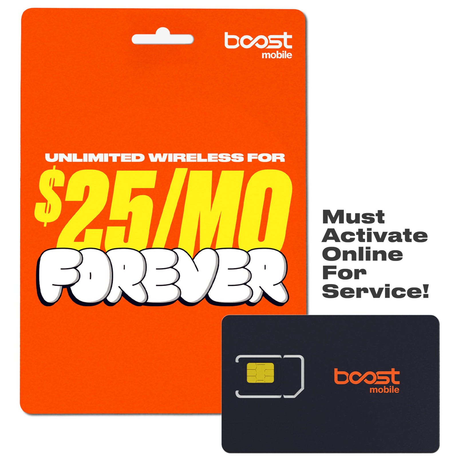 Boost Mobile SIM Kit | $25/mo Forever Unlimited Plan with Au
