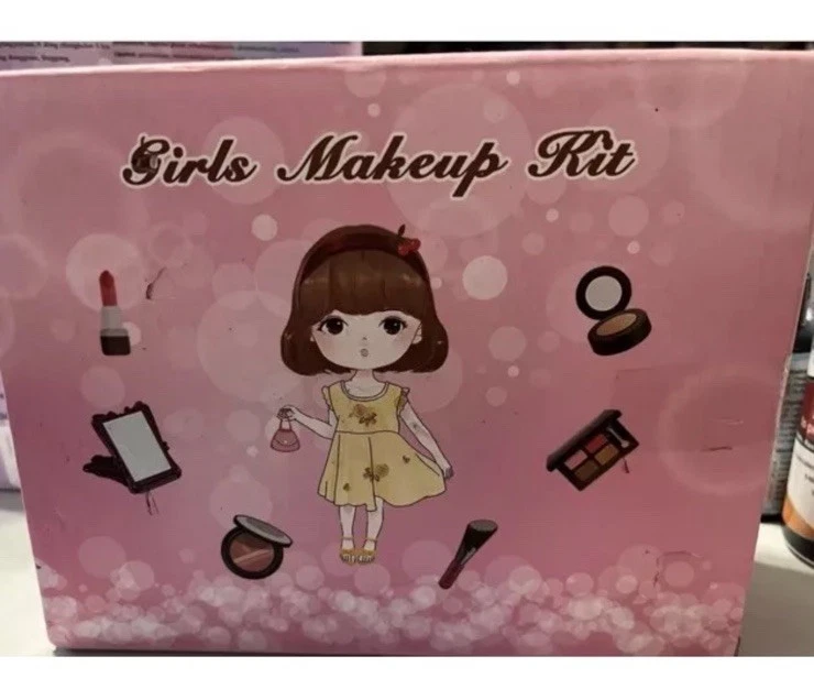 Girls Makeup Kit Powder Eye Shadow Blush Lipstick & Gloss Nail Polish & Mascara