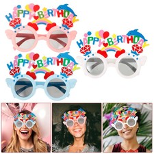 Assorted Color Birthday Party Glasses Fun Photo Booth Props 3Pcs