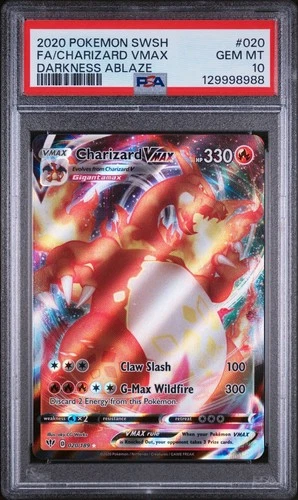 Pokemon 2020 Charizard VMAX 020/189 Full Art Darkness Ablaze GEM MINT PSA 10