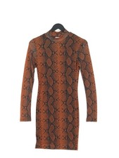 Topshop Bodycon Midi Dress UK10 in Brown