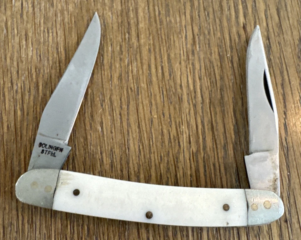 Lot Of 2 Items Includes Folding Knife Frost Cutlery Wht Handle Solingen Steel + - Image 4 of 4