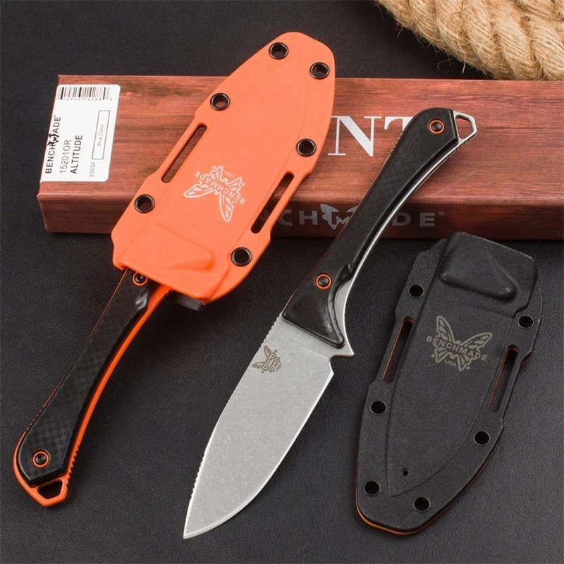 Cuchillo de hoja fija Benchmade Altitude plateado Cerakote con CF 15201OR Foto 3 de 4