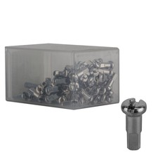 DT Swiss Standard Spoke Nipples - Brass, 2.0 x 12mm, Silver, Box of 100