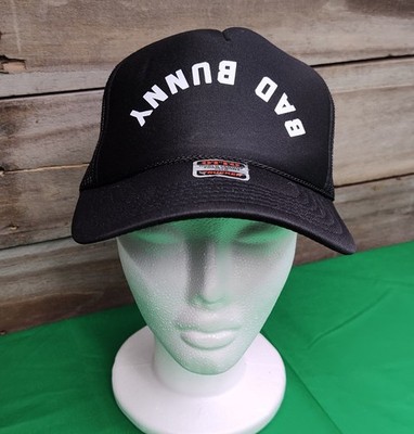 Bad Bunny Concert Souvenir Black Trucker Hat Mesh Snapback Cap