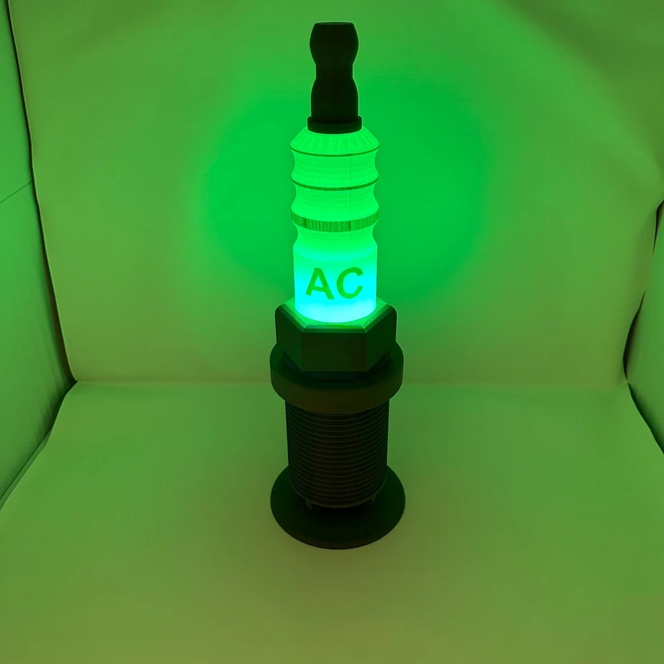 Spark Plug Lamp – Rechargeable RGB Light with Remote –Garage Decor - Image 4 of 4