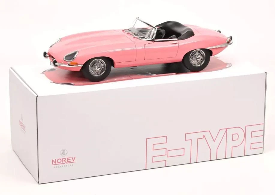 Norev Jaguar E-Type Cabrio 1/12 - Édition Limitée 300 Ex - Rose Estee Lauder 1962