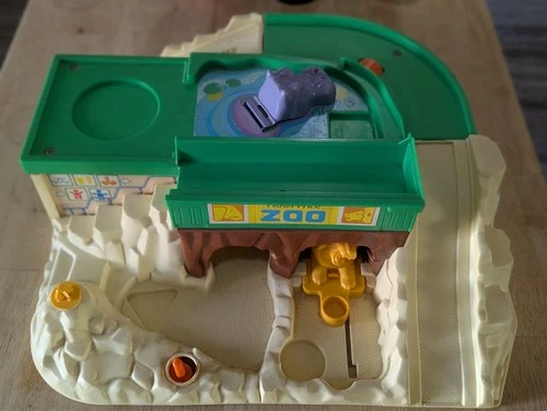 Vintage Fisher-Price Little People Zoo; Base Piece; Sticker Images Intact