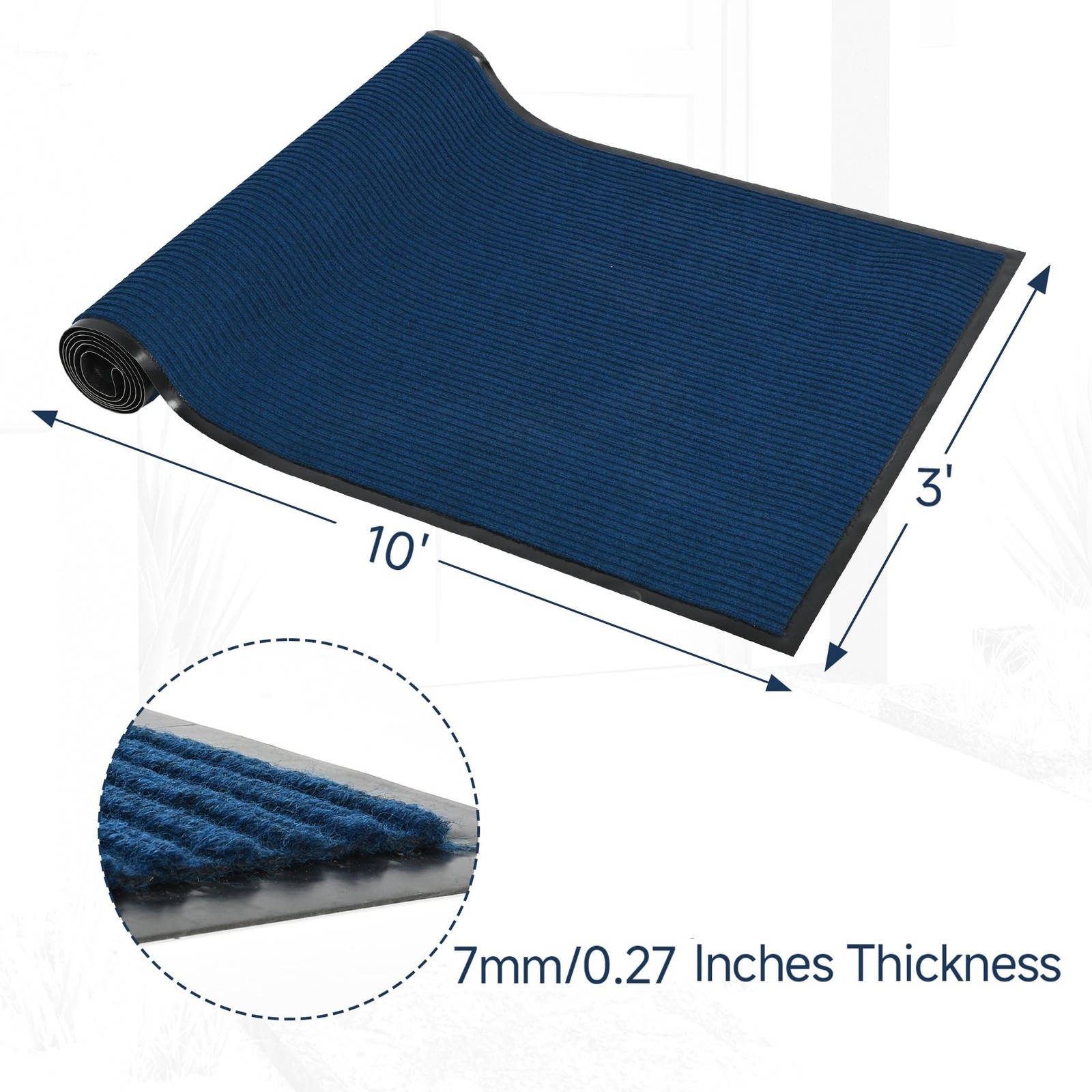 Commercial Grade Door Floor Mat 3' x 10' Brush Step Entrance Mat Heavy Duty I...