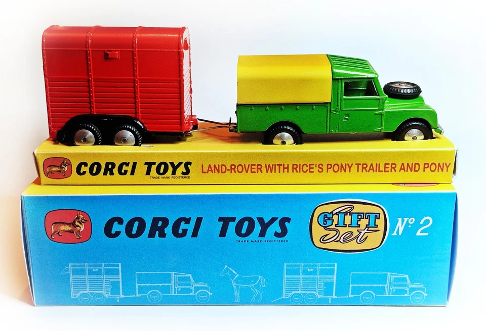 Corgi Toys Geschenk Set 2  - Land Rover und Pony Trailer  -  inklusive Repro Box - Bild 2 von 4