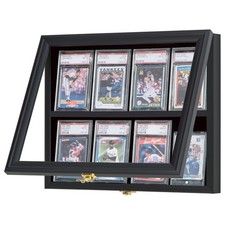 Baseball Sports Card Display Case - 8 Graded Card Frame - Crystal Clear View