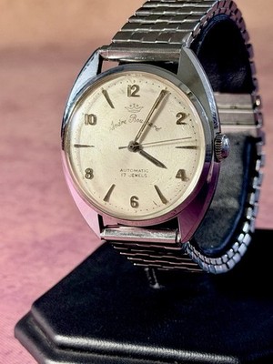 Andre Bouchard Automatic 17J Watch ST 171 Hamilton Movement RUNS Textured Dial3A