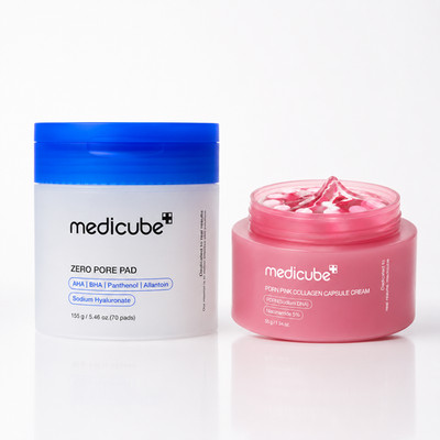 K-Beauty Medicube Zero Pore Pad 2.0 70 Pads + PDRN Pink Collagen Cream 55g Set