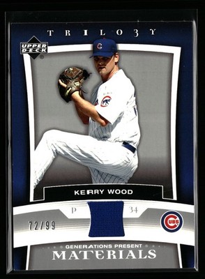 Kerry Wood 2005 Upper Deck Trilogy Generations Present Materials Silver #/99