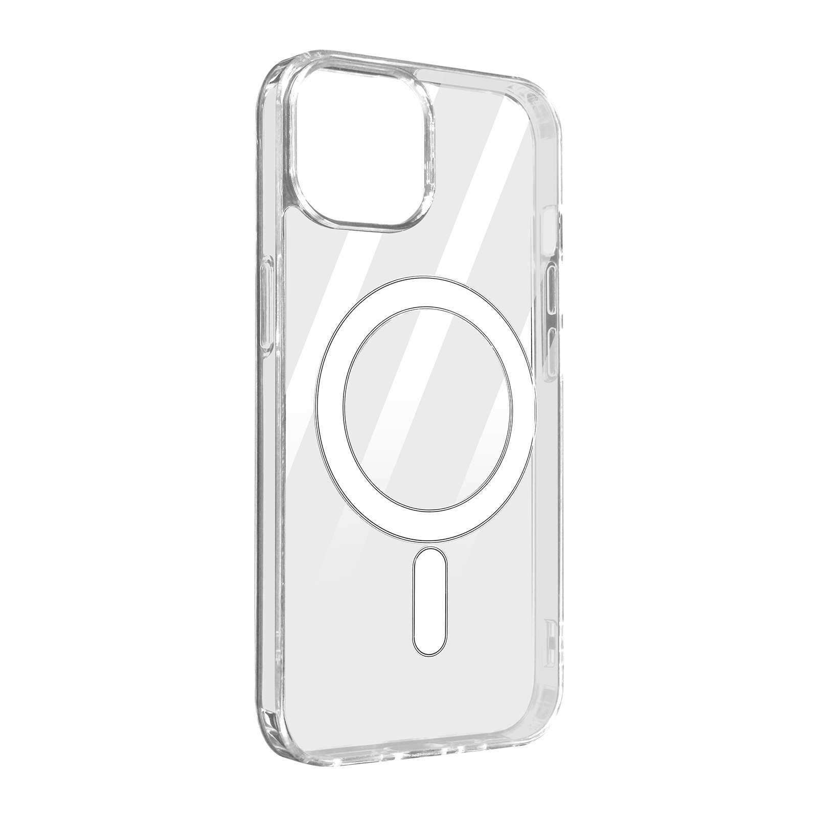 Coque iPhone 14 Plus rigide Premium transparente avec fixation aimantée