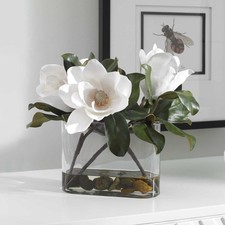 Uttermost 60186 Middleton 16-1/2"W Faux Magnolia Flower - White