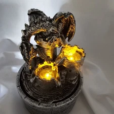 Newport Coast Dragon Castle LED Fountain 2 Tealight Option Dual Power