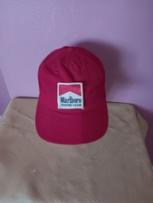 VINTAGE Marlboro Racing Team Hat Cap Snap Back Red Patch Made in USA Mens 90s