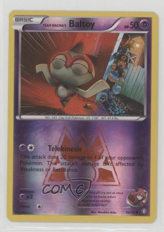 Team Magma's Baltoy Reverse Foil Pokémon XY Double Crisis #10 1bu3