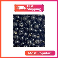 CraftySticks Round Wooden Beads, Black, 200 Pack, 12mm