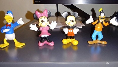 Disney 3'' Figurines Set Lot of 4 Mickey Minnie Donald Duck Goofy