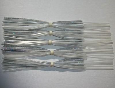 5 SPINNERBAIT SKIRTS  1/2 oz - 1 oz  SUPER SHAD SILVER HOLOGRAM & PEARL WHITE