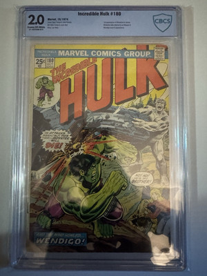Marvel The Incredible Hulk #180 (1974) CBCS 2.0 Key Issue Wendigo