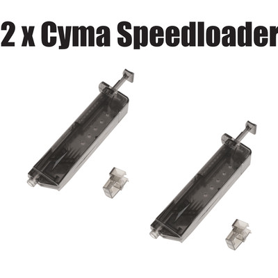 2 x Airsoft Universal Speedloader inkl. Pistolen Adapter für 90x 6mm BB Softair